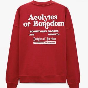 Zara Acolytes Of Boredom Red Sweater Men Size M Brand New